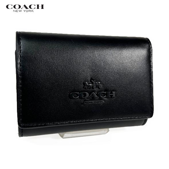 COACH レディース 財布 三つ折り財布 ミニ財布 マイクロ CP260 ブラック レザー アウト...