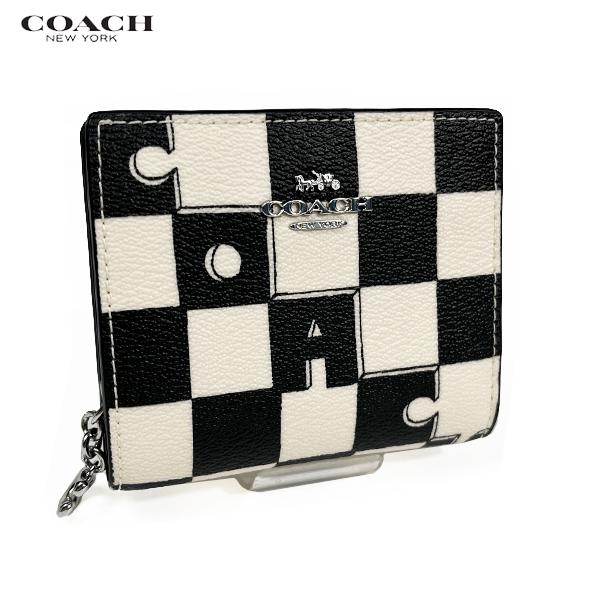 COACH コーチ レディース 財布 二つ折り財布 スナップ ウォレット チェッカーボード CT21...