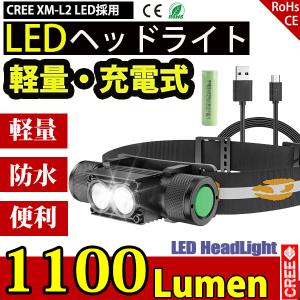 LEDヘッドライト 充電式 電池付 USB充電 アウトドア 6モード 1100LM 防水 防災 釣り 高光量 SUCCUL