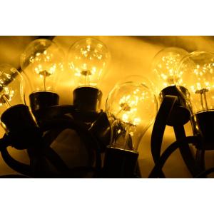 ストリングライトコード 防雨型 6.5M 10灯 延長ケーブル 電球 連結ソケット 電球付き 黒 屋外 ソケット ランプ付き SUCCUL