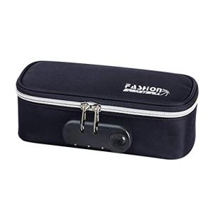 鍵付き筆箱 ペンケース 大容量 ペンポーチ 撥水 キャンバス 帆布ポーチ ペンシル 鉛筆ホルダー付き スッキリ収納 携帯に便利 文具ケース 小物