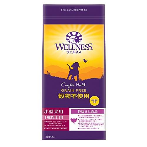 送料無料 ウェルネス ドッグフード 小型犬種用成犬用(1歳以上) 穀物不使用 骨抜き七面鳥 1.8k...