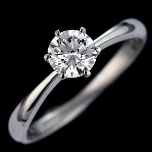 鑑別書付き 婚約指輪 ダイヤモンド プラチナ リング 立爪 ...
