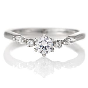 婚約指輪 ダイヤモンド プラチナ リング 0.3ct 天然石 エンゲージリング 鑑別書 オーダー