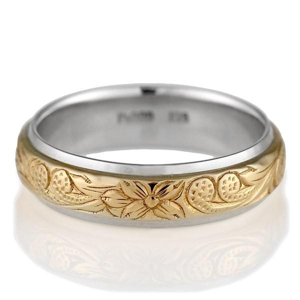 ハワイアンジュエリー 結婚指輪 マリッジリング プラチナ900 ピンクゴールド レディス ペアリング...