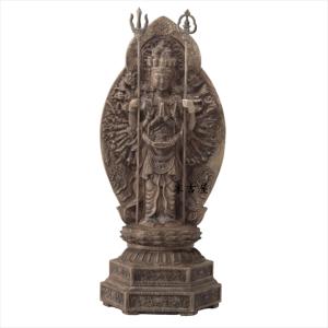 木彫り 仏像 千手観音菩薩  仏教美術 千手観音像 立像