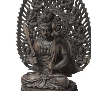 弥勒菩薩 木彫 仏像 彫刻 置物 dショッピング |仏像 菩薩半跏像 弥勒菩薩 仏教 インテリア仏像
