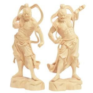 仏像 陶器製 2体組 金仁王像 ア1体とウ1体のセット 規格 大 日本製