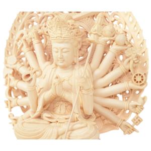 木彫り 仏像 虚空蔵菩薩 座像 仏教美術 置物 フィギュア 虚空蔵菩薩像