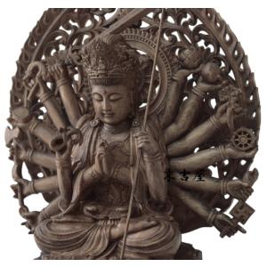極上彫 木彫 仏像 観音菩薩 木製 彫刻 仏教工芸品 美術品 装飾品 置物 Amazon.co.jp: 極小仏 准胝観音 10.3cm（木製：ツゲ 金泥仕上