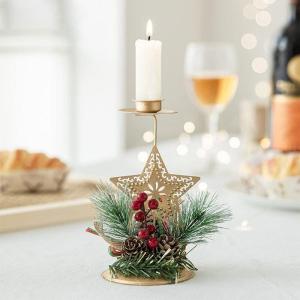 Lanito キャンドルホルダー キャンドルスタンド クリスマス 飾り 置物 星 燭台 食卓飾り 雰囲気作り クリスマス パーティー 結婚式