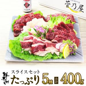 母の日 父の日 ギフト プレゼント 馬刺し 馬肉 熊本 直送 スライス 400g 5種 霜降り ロース40g 赤身 フタエゴ コウネ 馬刺 肉 グルメ 約10人前 老舗 菅乃屋｜suganoya834