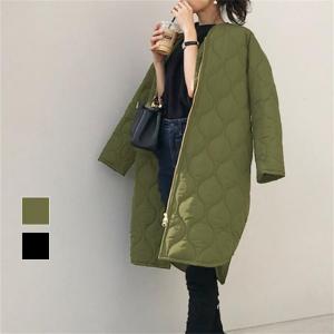 キルティング コート ミドル丈 アウター 上着 防寒 ゆったり  韓国ファッション【an-os4110】【予約販売：15-20日】【送料無料】宅込