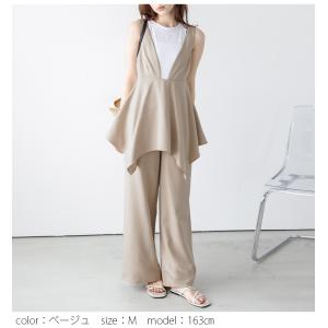 サロペット ドレープ ペプラム フレア ワイド...の詳細画像4