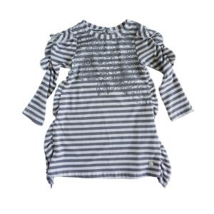 Deux par Deux (デューパーデュー)Gray Stripes Jersey Dress