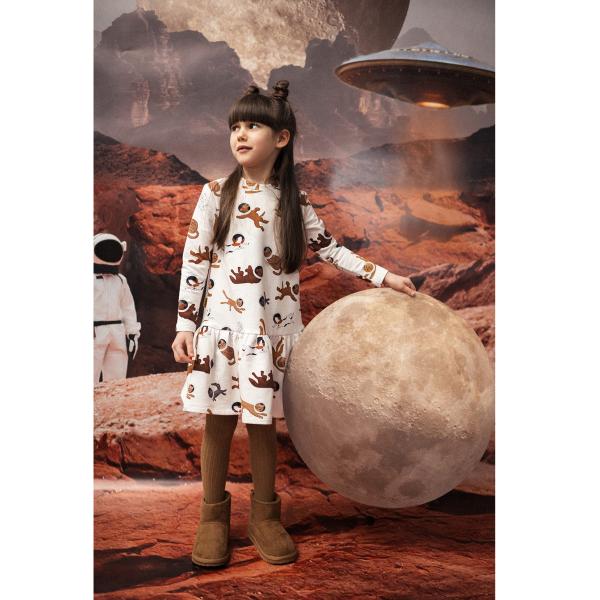 Hebe 【ヘベ】Cat and dog print ロングスリーブワンピース