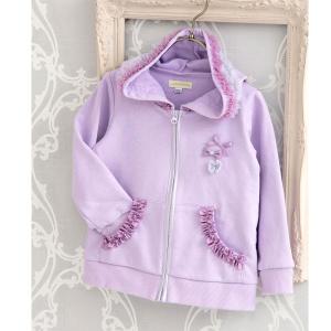 メゾピアノ 裾フリルショートダウン入りブルゾン　130 フリルショートダウン入りブルゾン(90 ライト ピンク): キッズ