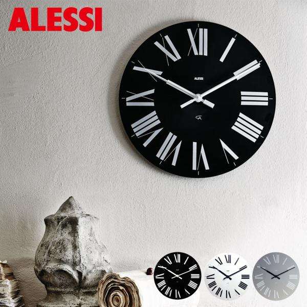 アレッシィ ALESSI 掛け時計 壁掛け アナログ 丸 WALL CLOCK ブラック ホワイト ...