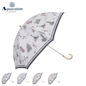 AQUASCUTUM アクアスキュータム 日傘 長傘 完全遮光 軽量 晴雨兼用 雨傘 レディース 60cm 一級遮光 遮熱 UVカット 紫外線対策 グレー ベージュ 1AQ 23056｜sugaronlineshop