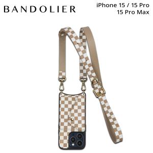 バンドリヤー BANDOLIER iPhone15 iPhone 15Pro iPhone 15 Pro Max スマホケース スマホショルダー 携帯 メンズ レディース ベージュ 14CHE｜sugaronlineshop