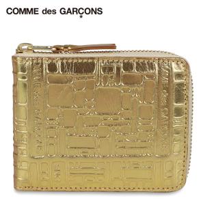 COMME des GARCONS コムデギャルソン 二つ折り財布 メンズ レディース ラウンドファスナー EMBOSSED LOGOTYPE ゴールド SA7100EG｜sugaronlineshop