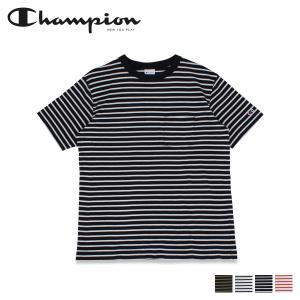 Champion チャンピオン Tシャツ 半袖 メンズ レディース BORDER SHORT SLEEVE T-SHIRT ブラック ホワイト ネイビー オレンジ 黒 白 C3-T303｜sugaronlineshop