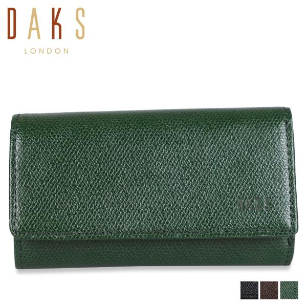 DAKS ダックス キーケース メンズ 5連 小銭入れ付き L字ファスナー KEY CASE ブラッ...