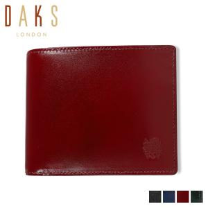 ダックス DAKS 二つ折り財布 メンズ 本革 WALLET ブラック ネイビー ワイン レッド グリーン 黒 DP38218｜sugaronlineshop