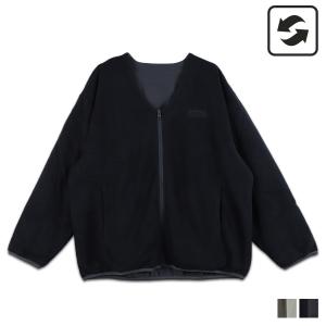 GRAMICCI グラミチ カーディガン フリース アウター メンズ レディース リバーシブル 薄手 REVERSIBLE FLEECE CARDIGAN ベージュ ダーク ネイビー G3FU-J031｜sugaronlineshop