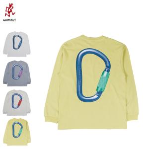 GRAMICCI グラミチ Tシャツ 長袖 ロンT カットソー カラビナ メンズ レディース CARABINER L/S TEE ホワイト グレー ベージュ イエロー 白 G4SU-T082｜sugaronlineshop