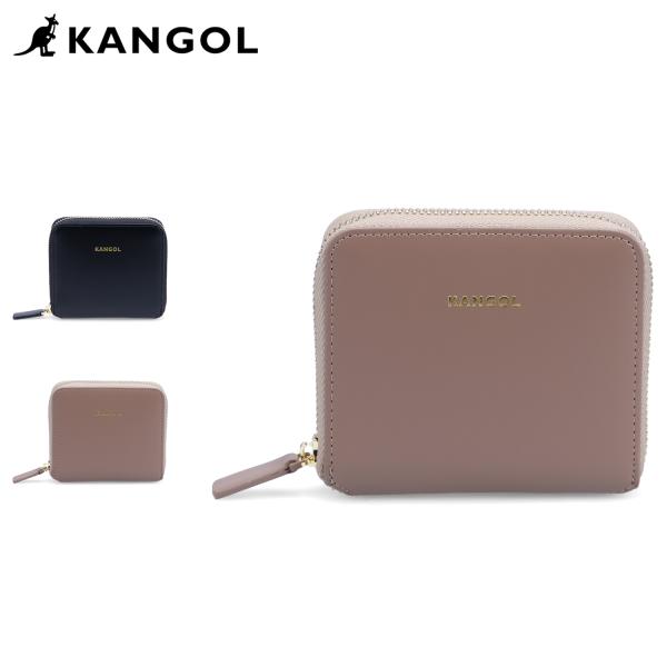 KANGOL 財布 二つ折り メンズ レディース ロゴ型押し SHORT WALLET ブラック グ...