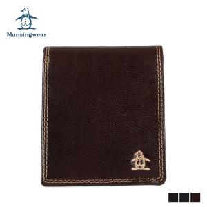 Munsingwear マンシングウェア 財布 二つ折り メンズ レディース クラフトロゴ 本革 BI-FOLD WALLET ブラック ネイビー チョコ 黒 MU-3050120｜sugaronlineshop