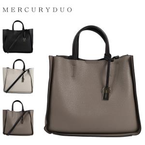 MERCURYDUO マーキュリーデュオ トートバッグ ショルダーバッグ レディース 斜め掛け キーリングチャーム付き ブラック アイボリー ベージュ 黒 90650B｜sugaronlineshop