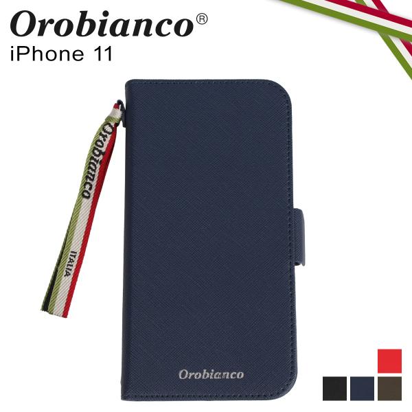 Orobianco iPhone11 ケース スマホ 手帳型 メンズ レディース サフィアーノ調 P...