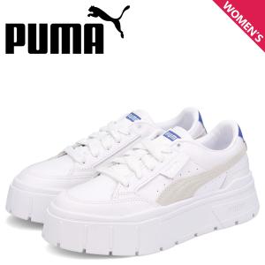 プーマ PUMA スニ―カー メイズ スタック レディース 厚底 PUMA MAYZE STACK WNS ホワイト ブルー 白 384363｜sugaronlineshop