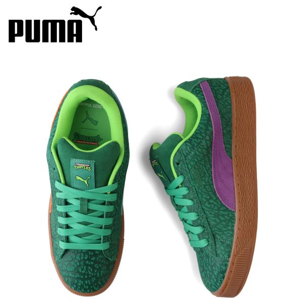 プーマ PUMA スニーカー スウェード メンズ スエード SUEDE XL TMNT グリーン 4...