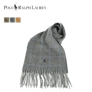 POLO RALPH LAUREN ポロ ラルフローレン マフラー スカーフ チェック リバーシブル メンズ レディース グレー オリーブ ブラウン PC0742｜sugaronlineshop