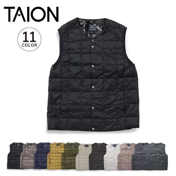 タイオン TAION インナーダウン ベスト アウター メンズ ベーシック Vネックボタン 防寒 V...