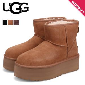 アグ UGG ムートンブーツ クラシック ミニ プラットフォーム レディース 厚底 WCLASSIC MINI PLATFORM ブラック ブラウン 黒 1134991｜sugaronlineshop