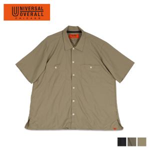 UNIVERSAL OVERALL ユニバーサルオーバーオール シャツ 半袖 パッカブルシャツ メンズ PACKABLE SHIRT ブラック グレー ベージュ 黒 U2223101｜sugaronlineshop