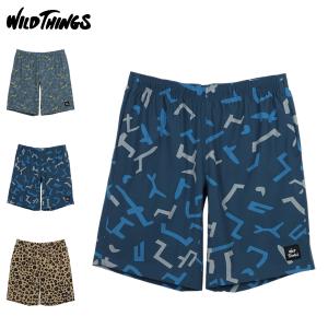 ワイルドシングス WILD THINGS ショートパンツ ハーフパンツ ベース ショーツ プリント メンズ レディース ストレッチ 無地 PRINT BASE SHORTS WT24037AD｜sugaronlineshop