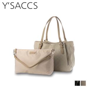 Y’SACCS イザック トートバッグ レディース 軽量 ポーチ付き ドットジャカード TOTE BAG ブラック アイボリー 黒 10-002-01 母の日｜sugaronlineshop