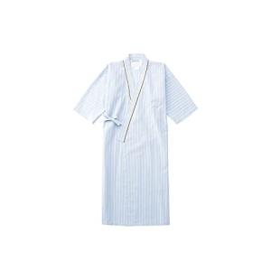 サンアロー 患者衣ガウン ブルー×ブラウン L 289-98 L