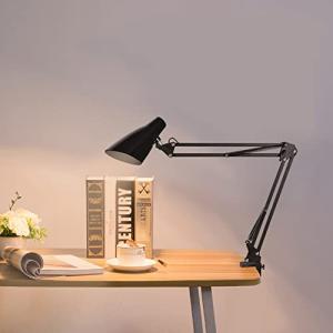 アームライト クランプ 北欧風 デスクライト レトロ おしゃれ 目に優しい 卓上ライトクリップ式 金属製 高輝度LEDデスクスタンド 黒