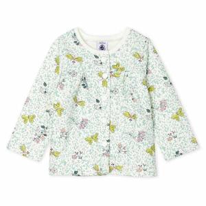 petit bateau プチバトー カーディガン クルーネック 女の子 2歳 長袖 春 蝶 花柄 白 ホワイト 24M｜sugi-lab