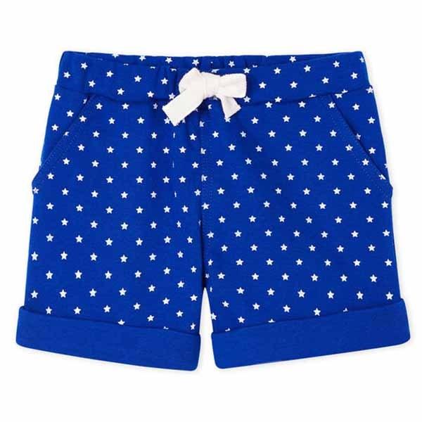 petit bateau プチバトー 短パン ハーフパンツ 星柄 夏 女の子 男の子 2歳 青 ブル...