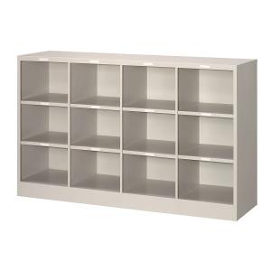 背面ケース 12人用 オープンタイプ スクールロッカー ニューグレー色