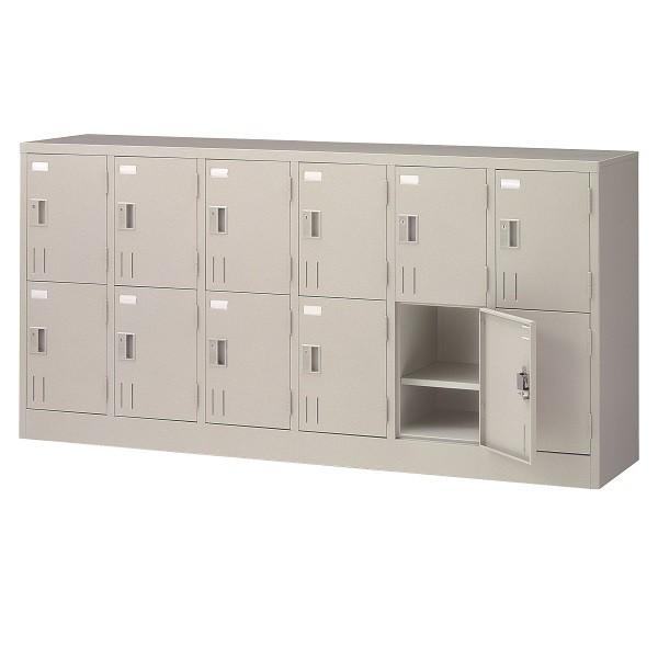 ロッカー 12人用 多人数ロッカー スチールロッカー 横型12人用ロッカー シリンダー錠 鍵付き オ...