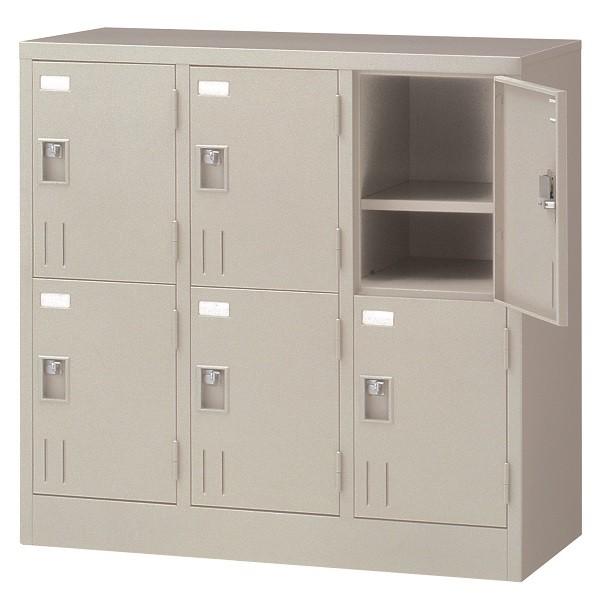ロッカー 6人用 多人数ロッカー スチールロッカー 横型6人用ロッカー 南京錠用掛金具付取手タイプ ...