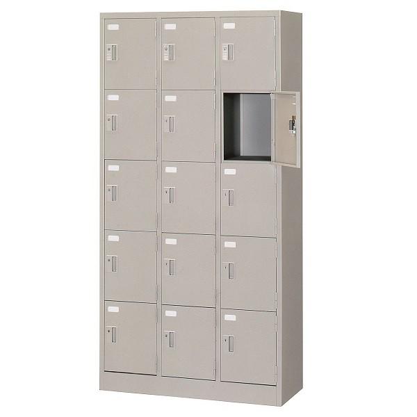 ロッカー 15人用 多人数ロッカー スチールロッカー 15人用ロッカー シリンダー錠 鍵付き オフィ...